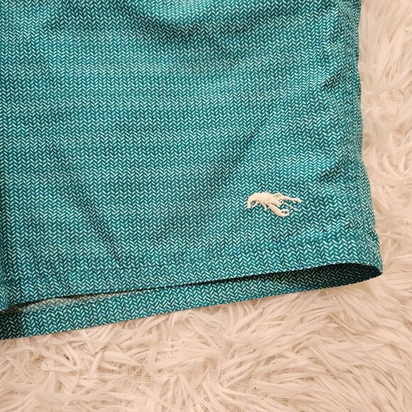 Ted Baker Men's Blue Patterned Swim Trunk Shorts Sz 3/M Beach Nautical Preppy - Picture 2 of 8